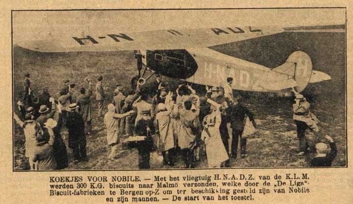 Koekjes voor de gestrande luchtvaartpioniers, vertrek van het vliegtuig (Sumatra Post van 16 juli 1928)